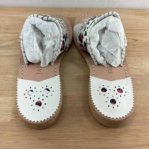 Jack Rogers Jacks Flat Sandals- Neon Pink Leopard- Size 6- NIB - Picture 3 of 5
